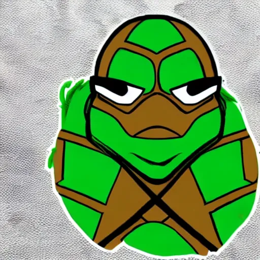 Image similar to teenage mutant mitch mcconnell with a turtle shell and green skin