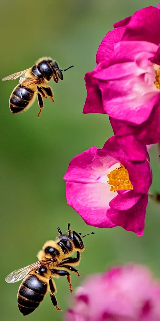 Image similar to one big fat bee about to explode is really fat and big and with a big tummy sleeping inside a rose flower catalogue diagram scientific photography