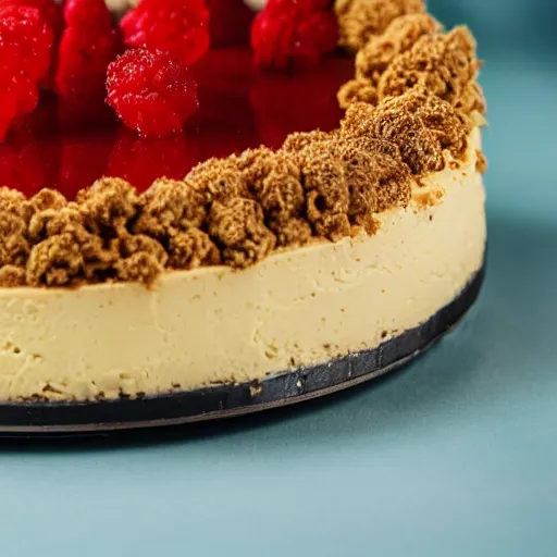 Prompt: close view of a delicious sweet and perfect cannabis cheesecake piece, award winning, 4 k, beautiful