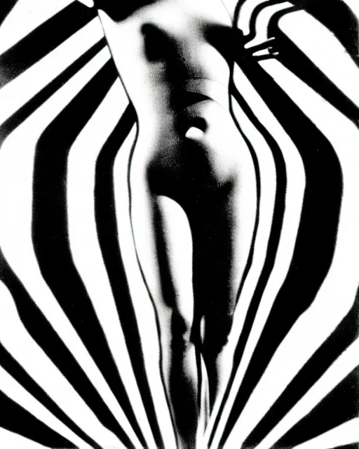 Image similar to a black and white photo of a divine cyborg in the style of dora maar,