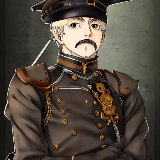 Image similar to portrait of otto von bismarck, anime fantasy illustration by tomoyuki yamasaki, kyoto studio, madhouse, ufotable, comixwave films, trending on artstation