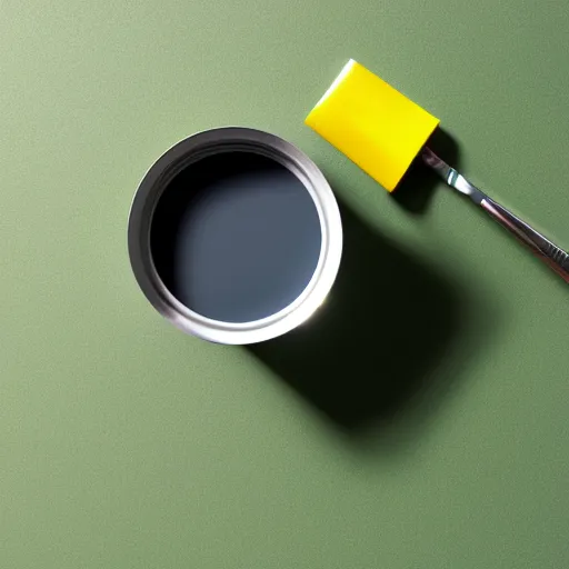 Image similar to can of paint, minimal, modern, solid colors, yellow