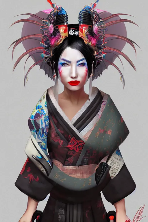 Image similar to agile geisha cyberpunk Dragon princess, digital art, 8k ,character ,realistic, portrait, hyperrealistic