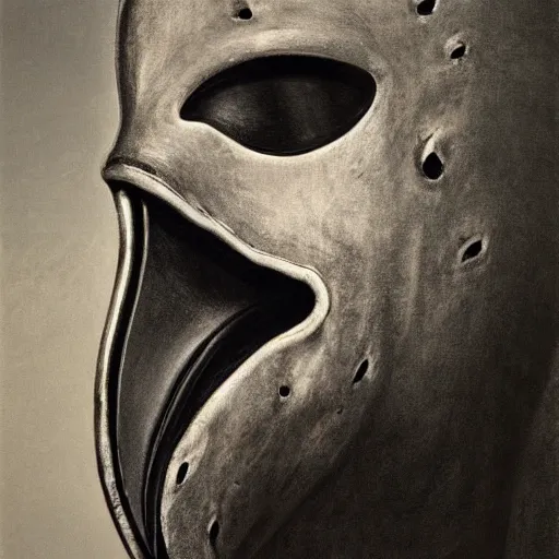 Prompt: A beautiful and detailed plague doctor mask, with a long beak, by Zdzislaw Beksinski, gothic art wallpaper 4k, trending on artstation