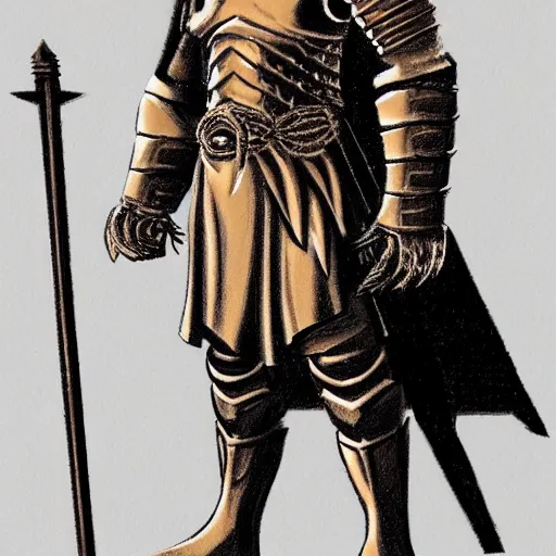 Prompt: Bronze age knight concept art