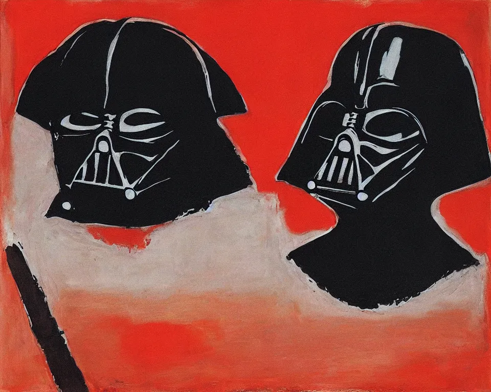 Image similar to Darth Vader in Mark Rothko style