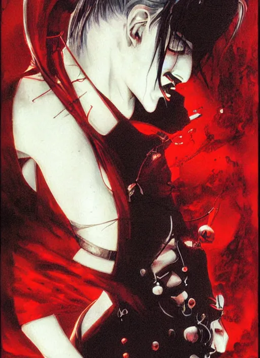 Image similar to poster art of vampire by yumihiko amano