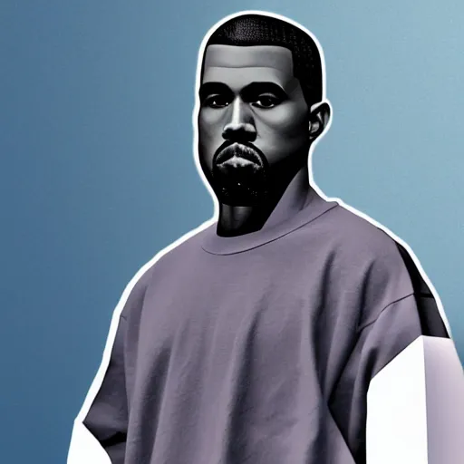 Image similar to low poly kanye west