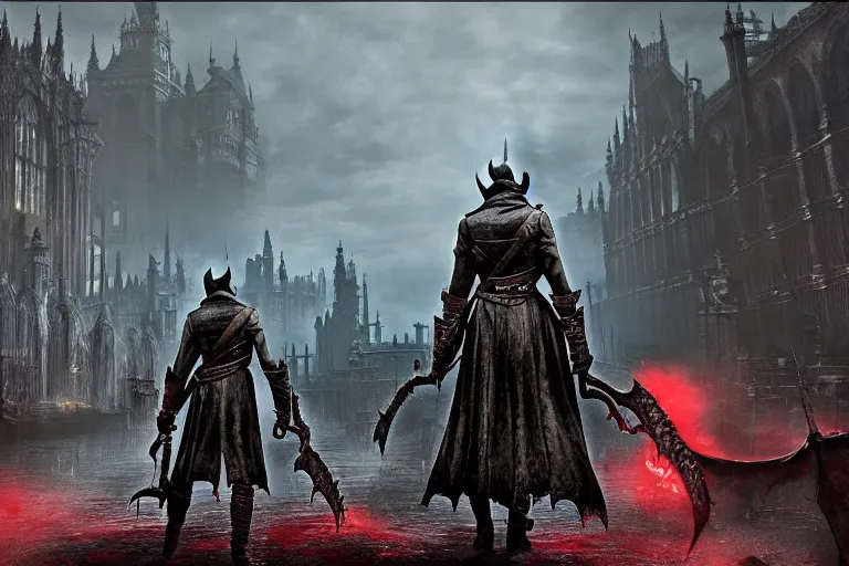 Prompt: bloodborne city