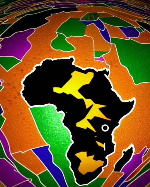 Prompt: a extremely ultra highly detailed hi - res ultra highly detailed colorful logo of africa black backround, zoom out, 8 k, high textures, ultra hyper sharp, insanely detailed and intricate, super detailed, 3 d render, 8 k hdr ultra high quality polygon digital art,