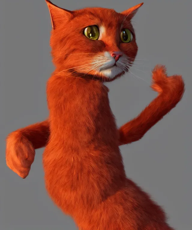 Prompt: the pragmatic, self - righteous, sheltered male anthropomorphic red - furred cat. he has a thin build. trending on artstation deviantart pinterest hyper detailed photorealistic hd 8 k post - processing high resolution