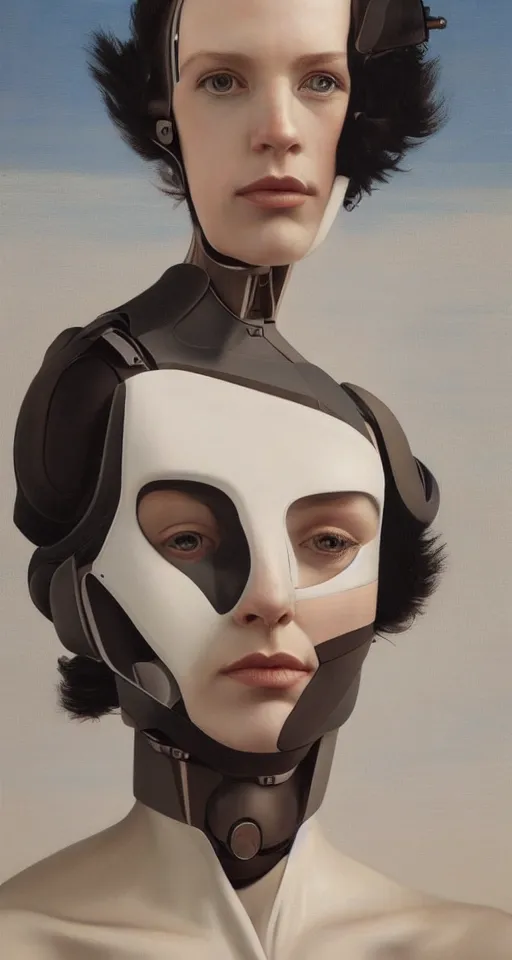 Image similar to a portrait of a cyborg in a scenic environment by mary jane ansell