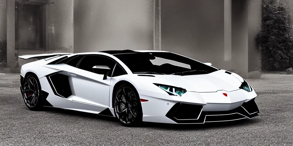 Image similar to lamborghini aventador mixed with a GSX-r1100, unreal 5, hyperrealistic, realistic, photorealistic, dynamic lighting, highly detailed, cinematic landscape, studio landscape, studio lighting