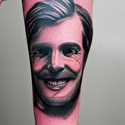 Image similar to a funny tattoo in the style of Struthless, Campbell Walker