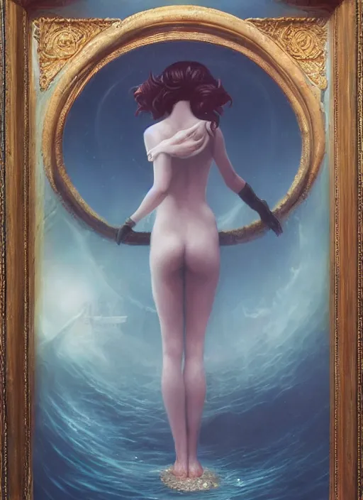 Prompt: a statue under the sea, by tom bagshaw,
