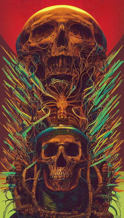 Image similar to The oracle of the skull gods, italian futurism, da vinci, Dan Mumford, Josan Gonzalez