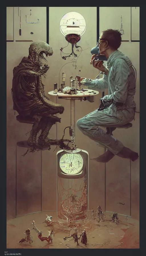 Image similar to single - use time - travel simulation capsule by chiara bautista, beksinski and norman rockwell and greg rutkowski weta studio, and lucasfilm