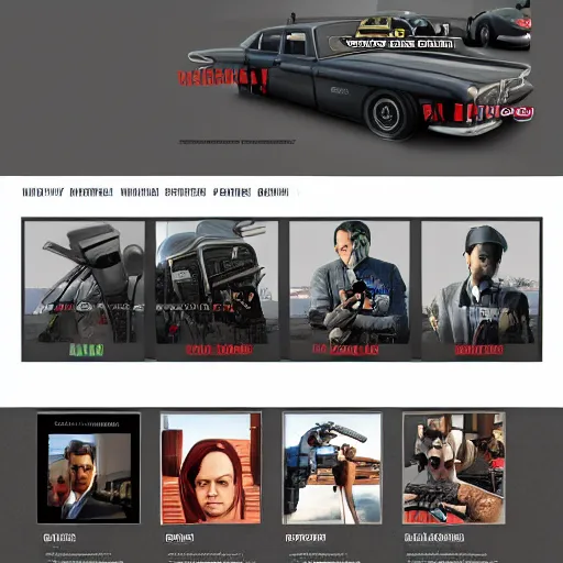 Image similar to website design for a gta roleplay project