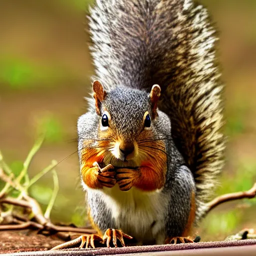 Prompt: Photo of a squirrel landing a boeing 747, super zoom, award-winning, 8k