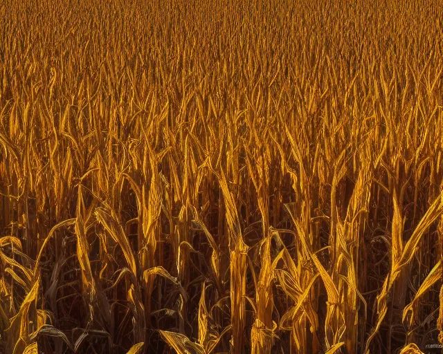 Prompt: photo of a cornfield with biomechanical corn. cyberpunk horror style. highly detailed 8 k. intricate. nikon d 8 5 0 5 5 mm. award winning photography.