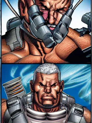 Image similar to cable by rob liefeld, detaield, hyper-detailed