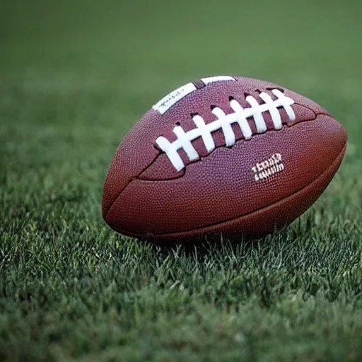 Prompt: football made out of bricks and rusty metal