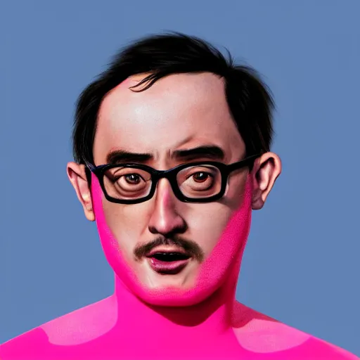 Prompt: A colored colorized real photograph of Filthy Frank as a middle aged guy in a pink morph suit, taken in the early 2020s, taken on a 2010s Camera, realistic, hyperrealistic, very realistic, very very realistic, highly detailed, very detailed, extremely detailed, detailed, digital art, trending on artstation, headshot and bodyshot, detailed face, very detailed face, very detailed face, real, real world, in real life, realism, HD Quality, 8k resolution, intricate details, colorized photograph, colorized photon, body and headshot, body and head in view
