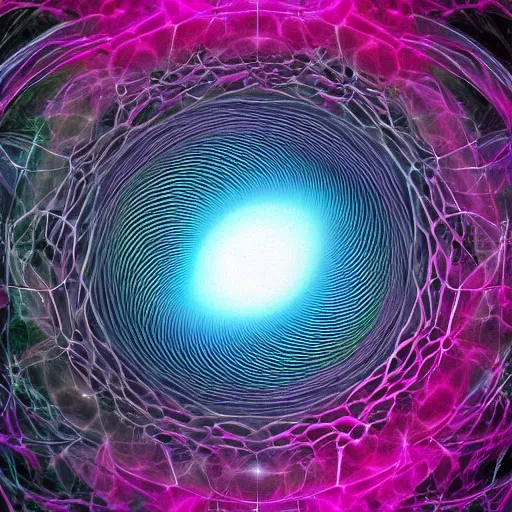 Prompt: surreal fractal image of the structure of an atom imagined as a galaxy