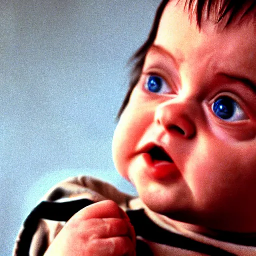 Image similar to stanley kubrick as the baby from 2 0 0 1 cinematic 3 5 mm dramatic hdr