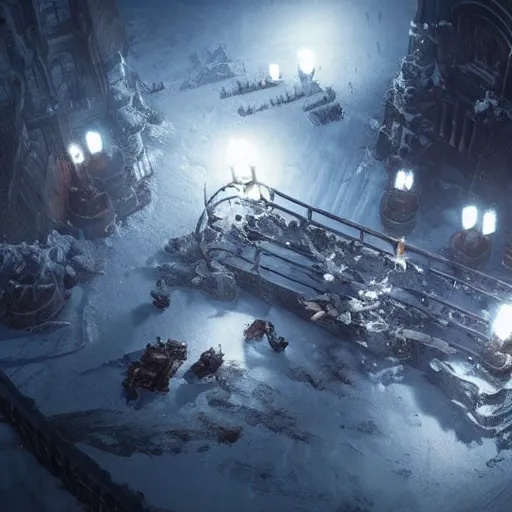 Image similar to frostpunk, no words, no text