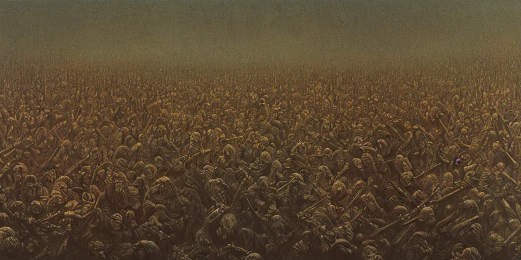 Prompt: capitol riot by zdzislaw beksinski, oil painting, 3 5 mm film grain