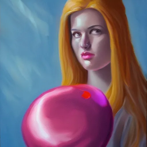 Image similar to ultra realistic illustration oil painting of princess bubblegum, dramatic lighting