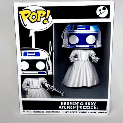 Image similar to audrey hepburn cos play r 2 d 2, stop motion vinyl action figure, plastic, toy, butcher billy style