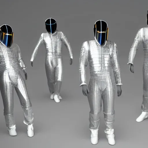 Image similar to 3 d rendered movie still saturday night fever wearing futuristic spacesuits.. 4 k, hyperrealistic, ue 5, ocatane, artgem, dramatic lighting.