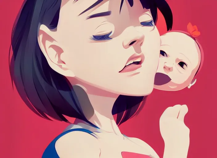 Image similar to a newborn baby. clean cel shaded vector art. shutterstock. behance hd by lois van baarle, artgerm, helen huang, by makoto shinkai and ilya kuvshinov, rossdraws, illustration, art by ilya kuvshinov