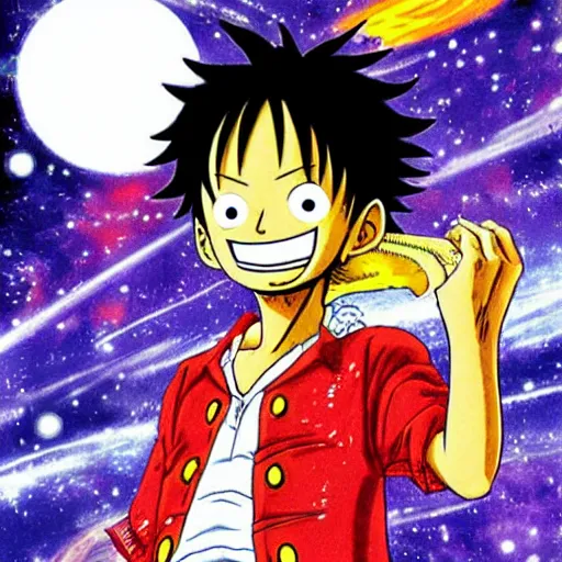 Prompt: luffy in space by Eiichiro Oda