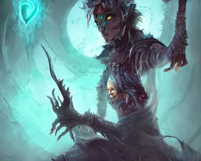 Prompt: an anxious tactless necromancer who is more than meets the eye, fantasy art, illustration, epic, fantasy, intricate, elgant, highly detailed, digital painting, artstation, concept art, smooth, sharp focus, in teh style of tony start