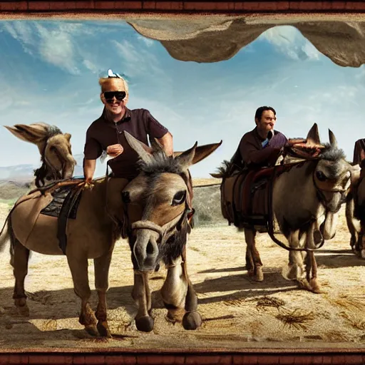 Image similar to biden riding a donkey, photorealistic, ultra detail