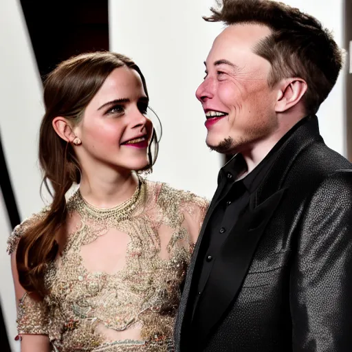 Prompt: elon musk marrying emma watson 4k photography