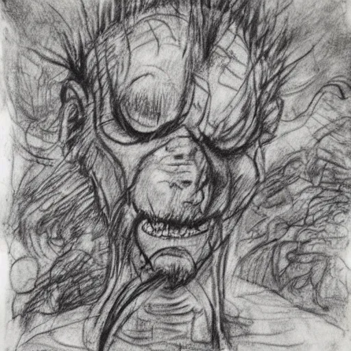 Image similar to The Thing 1982, concept art, Arthur Rackham, charcoal sketch