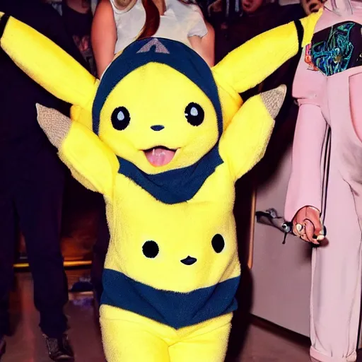 Prompt: ariana grande in a cute pikachu suit