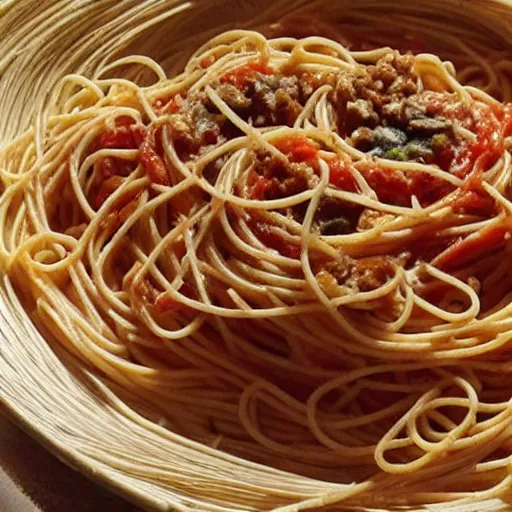 Image similar to una casa fatta da spaghetti