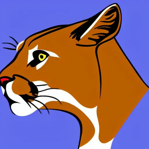 Image similar to a profile vector illustration of a cougar head blue white