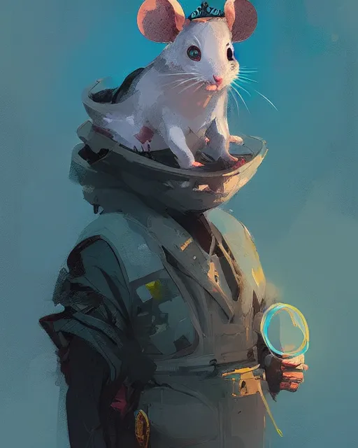 Prompt: mouse king portrait, ismail inceoglu