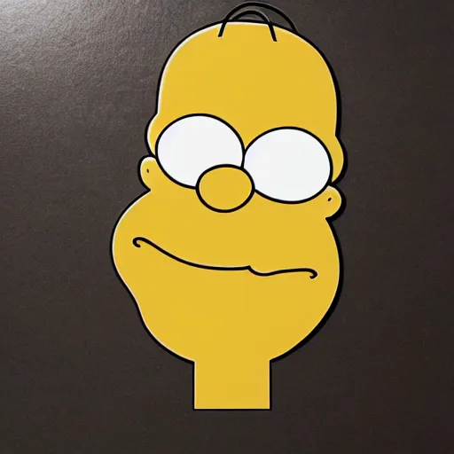 Image similar to photo of [ a single salted french fry chip ] shaped like that looks like ( homer simpson ) ( homer simpson ) [ as a pixar character ] [ hybrid ] intercross mix cinematic lighting, highly detailed face