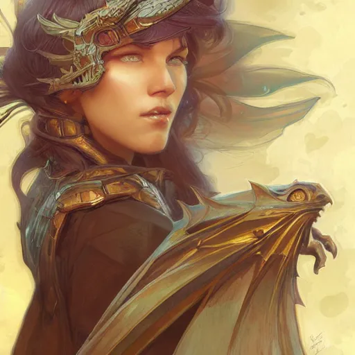 Image similar to dragon, D&D, fantasy, highly detailed, digital painting, artstation, concept art, sharp focus, illustration, art by artgerm and greg rutkowski and alphonse mucha