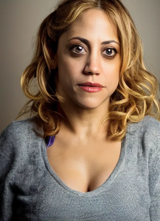 Image similar to DSLR photo portrait still of 44 year old age 44 Brittany Murphy at age 44!!!, 85mm f1.8