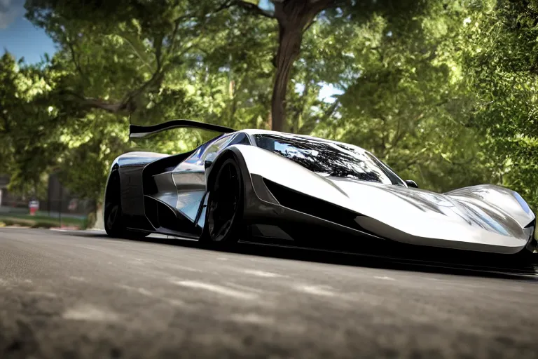 Image similar to photo wallpaper sport car gran turismo 7 forza horizon need for speed fast and furious 5 unreal engine supercar hypercar game concept car octane render, 4 khd 2 0 2 2 3 d cgi rtx style chrome reflexion global illumination ray tracing hdr arstation pixar and disney unreal