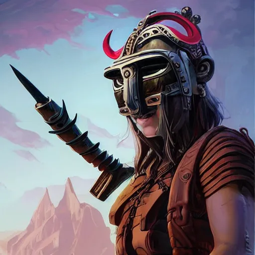 Image similar to cyberpunk viking helmet mask warrior goddess robot ninja fantasy, art gta 5 cover, official fanart behance hd artstation by jesper ejsing, by rhads, makoto shinkai and lois van baarle, ilya kuvshinov, ossdraws