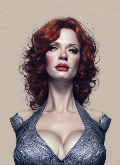 Image similar to Christina Hendricks as a ruggedly handsome heroine, tasteful, intricate, elegant, highly detailed, centered, digital painting, artstation, concept art, smooth, sharp focus, illustration, artgerm, donato giancola, Joseph Christian Leyendecker, WLOP